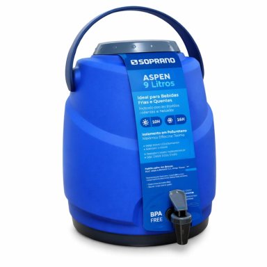 MAXI TERMO 12 LITROS SOPRANO AZUL PARA AGUA FRIA Y CALIENTE - 3