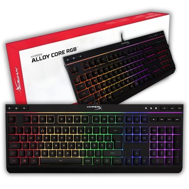 TECLADO GAMER UNIVERSAL HYPERX ALLOY CORE RGB IPX MULTIPLATAFORMAS - 1