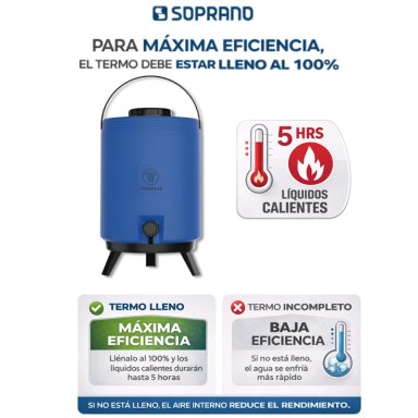 MAXI TERMO 6 LITROS TERMOLAR AZUL PARA AGUA CALIENTE Y FRIA - 5