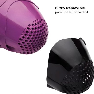 SECADOR DE CABELLO REVLON 2000 W IONIC PRO DR773PLA2 MORADO - 5