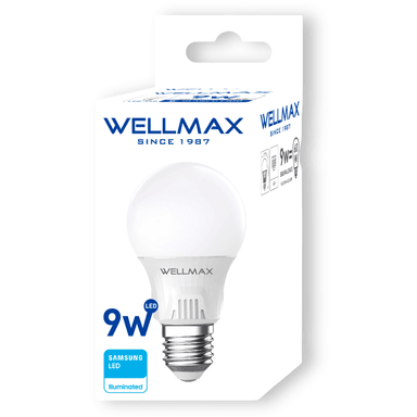 AMPOLLETA LED OEM BALLET A60 9 W F WELLMAX E-27 9 W LUZ FRIA 810LM LED SAMSUNG - 1