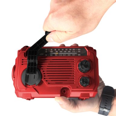 RADIO DE EMERGENCIA SOLAR RECARGABLE + DINAMO AM/ FM/ SW/ BT RED EDITION - 2