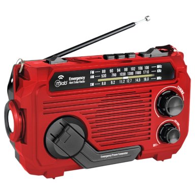 RADIO DE EMERGENCIA SOLAR RECARGABLE + DINAMO AM/ FM/ SW/ BT RED EDITION - 5