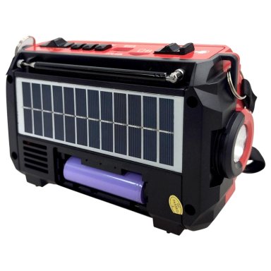 RADIO DE EMERGENCIA SOLAR RECARGABLE + DINAMO AM/ FM/ SW/ BT RED EDITION - 6