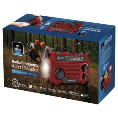 RADIO DE EMERGENCIA SOLAR RECARGABLE + DINAMO AM/ FM/ SW/ BT RED EDITION - 7