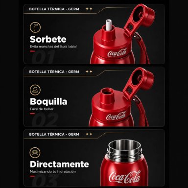 TERMO INOXIDABLE GERM COCA-COLA 580 ML RED CLASIC EDITION - 7