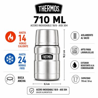 TERMO DE COMIDA PREMIUM INOX THERMOS KING  700ML VERDE - 8