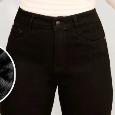 JEANS FLARE NEGRO CON POLAR PUSH UP ELASTICADO - 5