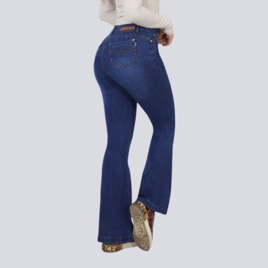 JEANS FLARE AZUL PUSH UP ELASTICADO - 2
