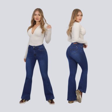 JEANS FLARE AZUL PUSH UP ELASTICADO - 5