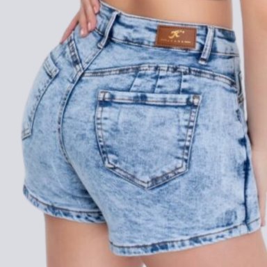 FALDA SHORT JEANS CELESTE PUSH UP ELASTICADA - 4