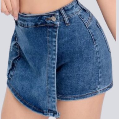 FALDA SHORT JEANS AZUL PUSH UP ELASTICADA - 3