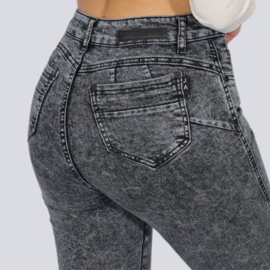 JEANS FLARE GRIS NEVADO PUSH UP ELASTICADO - 4