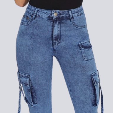 JEANS FLARE CARGO PUSH UP ELASTICADO - 5
