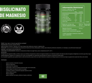 BISGLICINATO DE MAGNESIO PURO X 90 CAPSULAS - 1