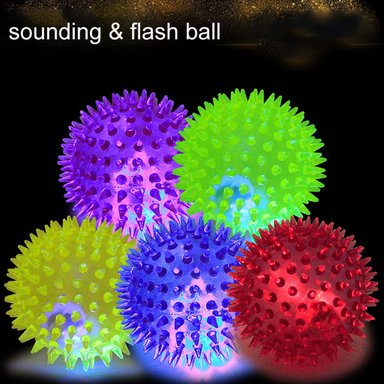 PELOTA PERROS JUGUETE LUZ Y SONIDO MASCOTA INTERACTIVA 7.5 CM - 2