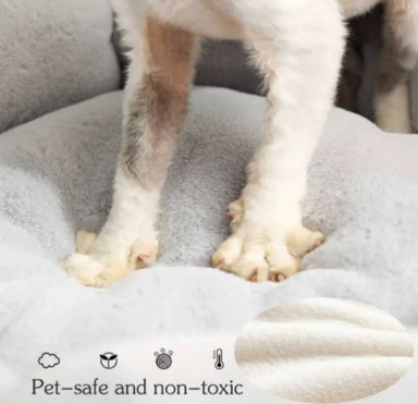 CAMA ANTIESTRE S FLOR PARA MASCOTAS PERROS GATOS 55CM X 55CM - 7