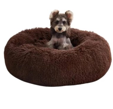 CAMA ANTIESTRE S FELPA PARA MASCOTAS PERROS GATOS 80CM CAFE - 1