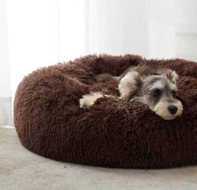 CAMA ANTIESTRE S FELPA PARA MASCOTAS PERROS GATOS 80CM CAFE - 7