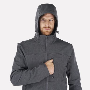 CHAQUETA HOMBRE MACAYA SOFTSHELL HOODY JACKET MELANGE GRAFITO LIPPI I23 - 4