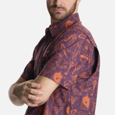CAMISA HOMBRE CUMBRE MANGA CORTA PRINT MORADO HAKA HONU - 5