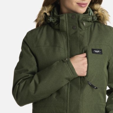 CHAQUETA MUJER ROBLE B-DRY HOODY MELANGE VERDE LIPPI I25 - 5