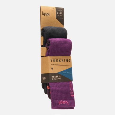 CALCETIN MUJER DUO TREKKING LIGHT PACK NEGRO/MORADO V25 - 2