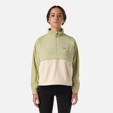 POLAR TEEN GIRL FIREPLACE 1/4 ZIP SWEATSHIRT VERDE MANZANA LIPPI V26 - 1