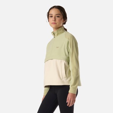 POLAR TEEN GIRL FIREPLACE 1/4 ZIP SWEATSHIRT VERDE MANZANA LIPPI V26 - 2