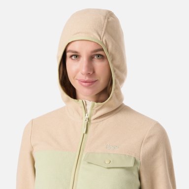 POLAR MUJER FIREPLACE FULL ZIP HOODY SWEATSHIRT CREMA LIPPI - 4
