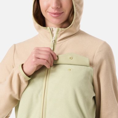 POLAR MUJER FIREPLACE FULL ZIP HOODY SWEATSHIRT CREMA LIPPI - 5