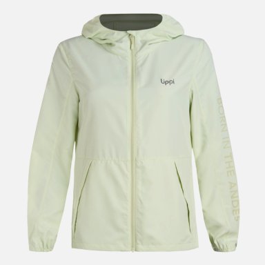 CHAQUETA MUJER NIGHTFALL WINDBREAKER HOODY JACKET GRIS CLARO / VERDE AGUA LIPPI - 8