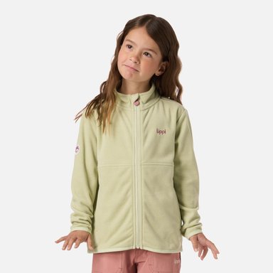 POLAR NIÑA STRIPES NANO-F FULL ZIP GRIS CLARO / VERDE AGUA LIPPI V26 - 1
