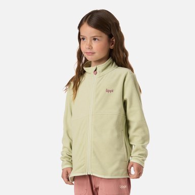 POLAR NIÑA STRIPES NANO-F FULL ZIP GRIS CLARO / VERDE AGUA LIPPI V26 - 2