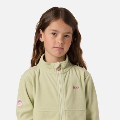 POLAR NIÑA STRIPES NANO-F FULL ZIP GRIS CLARO / VERDE AGUA LIPPI V26 - 4