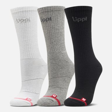 CALCETINES LOGO LIPPI PACK LONG NEGRO BLANCO GRIS LIPPI V26 - 1