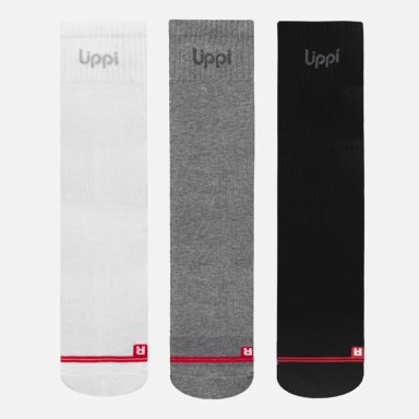 CALCETINES LOGO LIPPI PACK LONG NEGRO BLANCO GRIS LIPPI V26 - 3