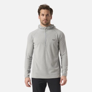 POLERON HOMBRE JACARANDA NANO-F 1/4 ZIP HOODY GRIS LIPPI - 1