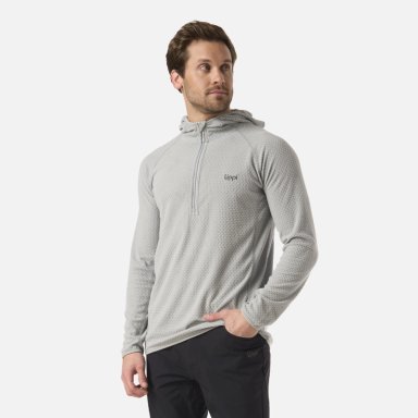 POLERON HOMBRE JACARANDA NANO-F 1/4 ZIP HOODY GRIS LIPPI - 2