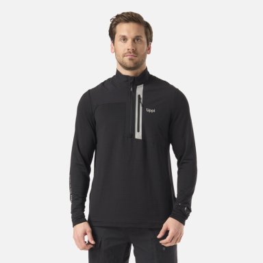 POLERON HOMBRE KAROVA NANO-F 1/4 ZIP NEGRO LIPPI V26 - 1