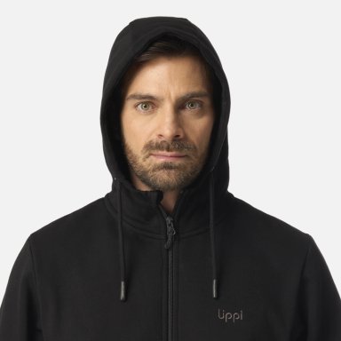 POLERON HOMBRE ULMO FULL ZIP HOODY SWEATSHIRT NEGRO LIPPI I26 - 4