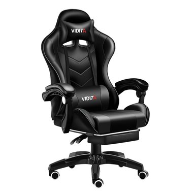 Silla Gamer Profesional GX2000 con Reposapiés-Negro - 1