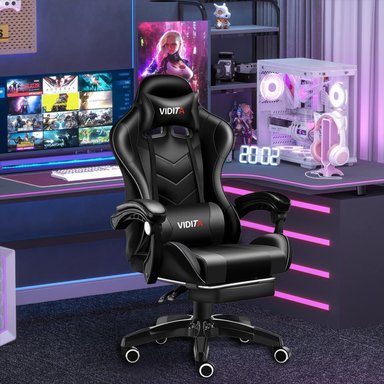 Silla Gamer Profesional GX2000 con Reposapiés-Negro - 4