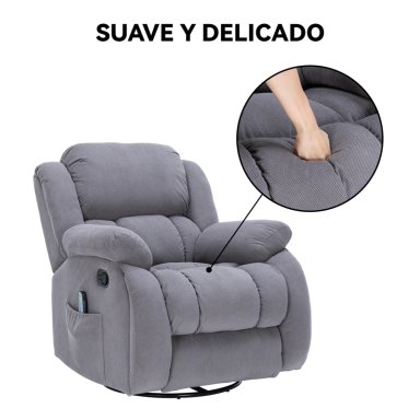 BERGER RECLINABLE CON MASAJES Y CALEFACCIÓN TELA - 6