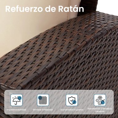 JUEGO DE LIVING DE TERRAZA 4 PERSONAS DE RATÁN SINTÉTICO - 4