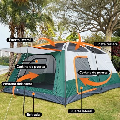 CARPA 8 PERSONAS CON 2 HABITACIONES GRAN ESPACIO 2,6X3,8X2M - 2