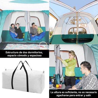 CARPA 8 PERSONAS CON 2 HABITACIONES GRAN ESPACIO 2,6X3,8X2M - 5