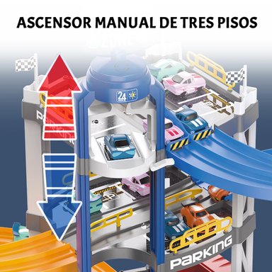 PISTA AUTOS BIGHOUSE JUGUETE ARMABLE NIÑOS 3 NIVELES MÚSICA - 3