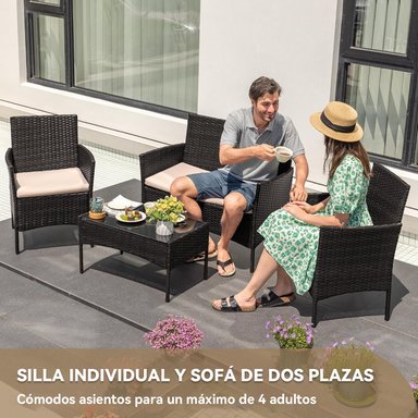 JUEGO LIVING TERRAZA BRISA 4 PIEZAS EXTERIOR - 3
