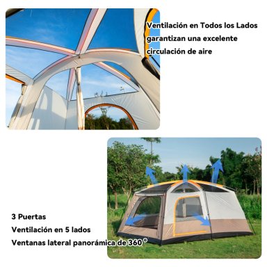 CARPA 10 PERSONAS IMPERMEABLE CON DOBLE CAPA Y VENTILACIÓN - 3